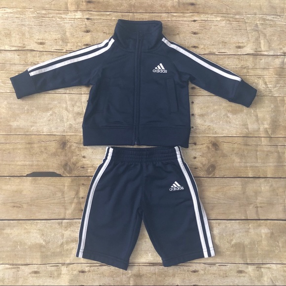 ADIDAS INFANT TRICOT TRACK SUIT NAVY BLUE - Picture 2 of 4
